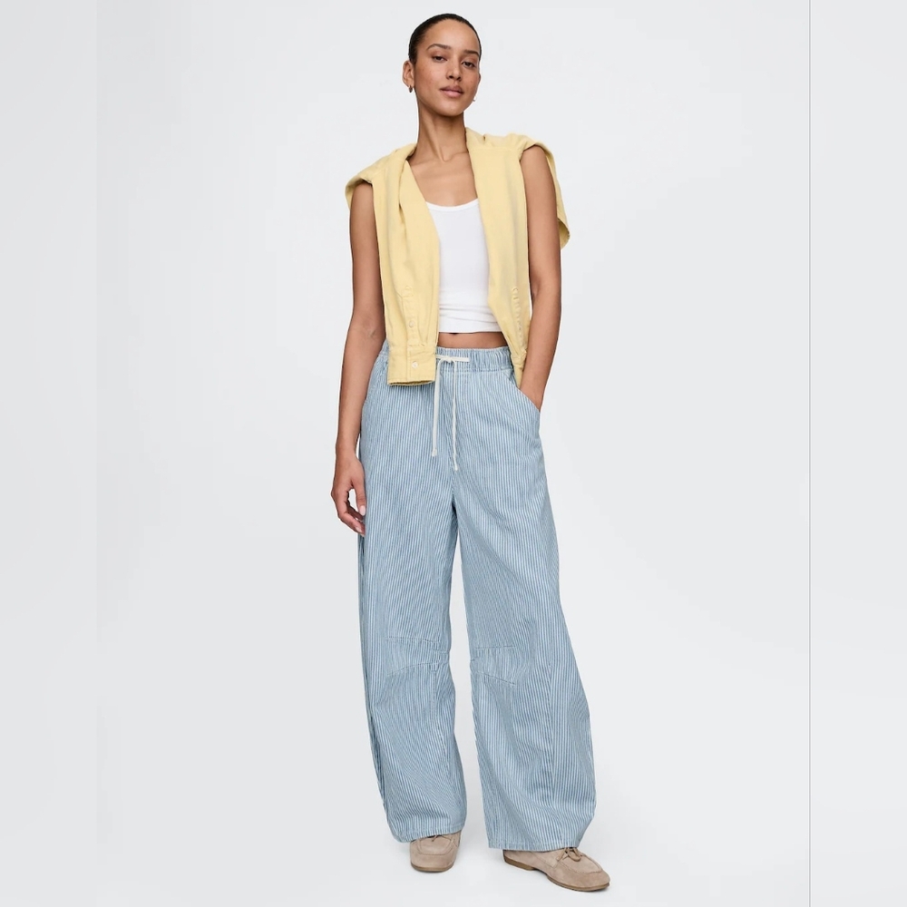 Striped Blue Wide Leg Pants